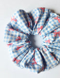 Checkered Ribbon Print Biggie Scrunchie