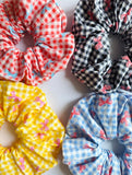 Checkered Ribbon Print Biggie Scrunchie